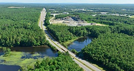 F.E.E.T. crossing Pennichuck Brook
(view looking north)
