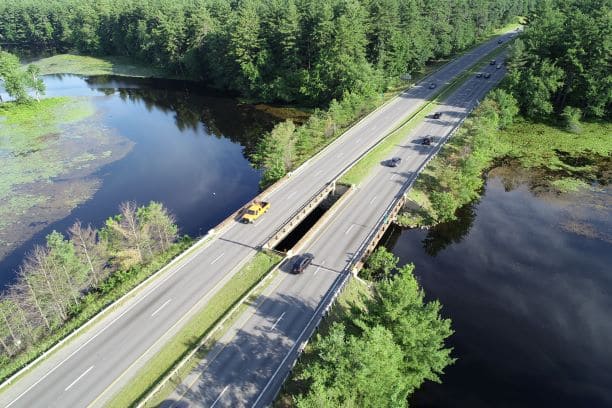 F.E.E.T. crossing Pennichuck Brook, view looking north